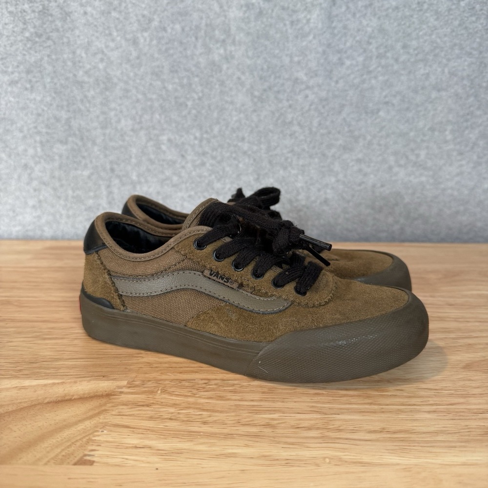 Vans Chima Pro Youth 2 Olive Green Brown Shoes Skate